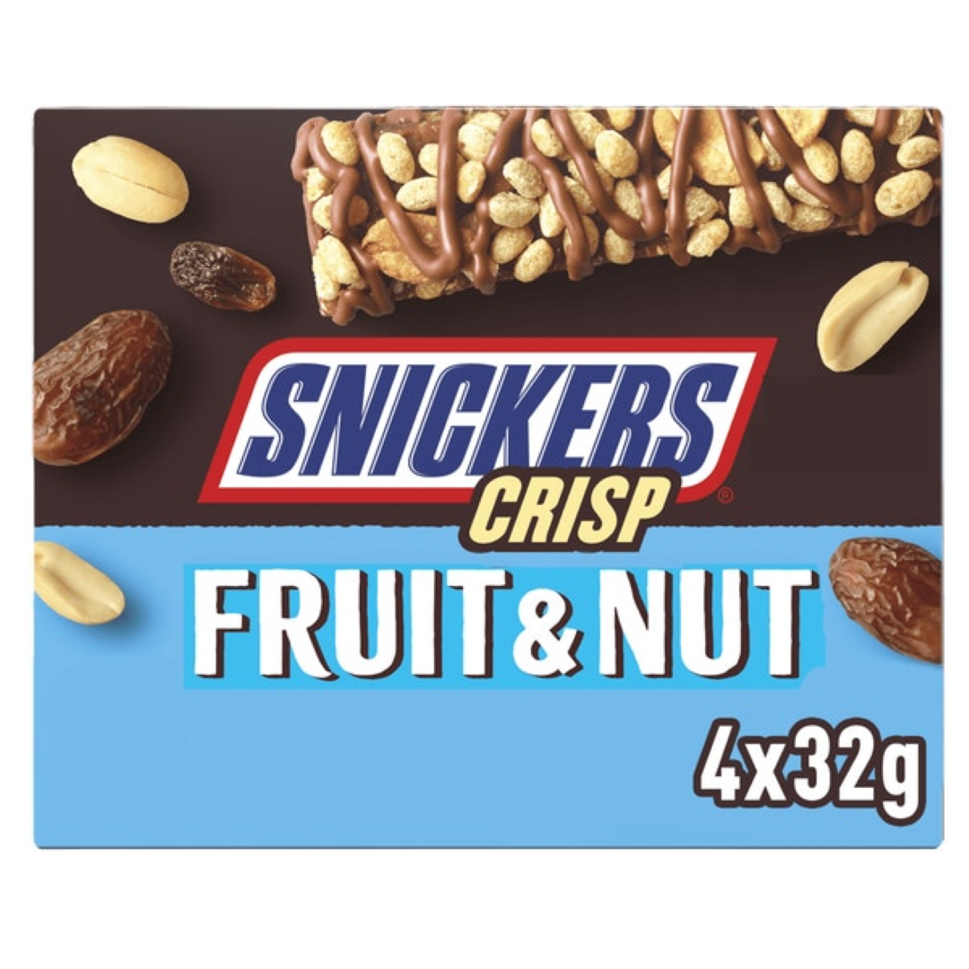 SNICKERS CRISP FRUIT N NUT 4 BARS 128G